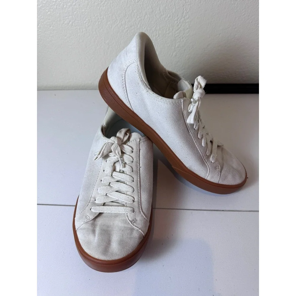 Kizik Madrid Canvas Sneakers Womens 7.5 White‎ Minimalist Sustainable Comfy